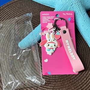 🖤NEW🔺LIMITED My Melody Pink Phone Charm Strap Keychain